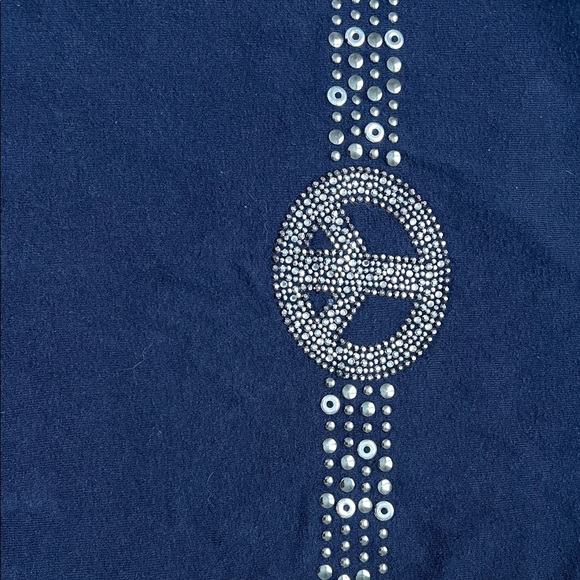Dori Creations Navy Rhinestones Peace Sign Design Kids Tank Top Size 3 - Picture 5 of 14
